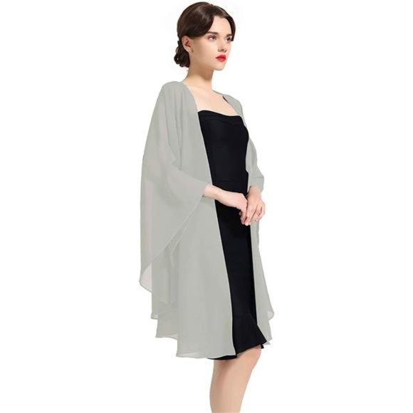 SHAWL Wrap Chiffon Scarf For Women Light Gray - Picture 1 of 7